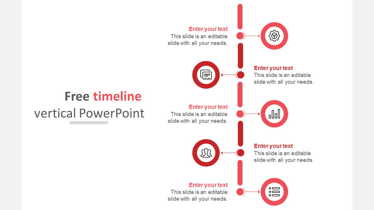 Free timeline vertical powerpoint-red